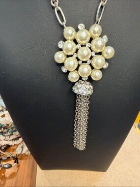Black House, White Market Faux Pearl Cluster Tassel Necklace